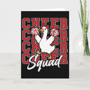 Carte Équipe de cheer drôle d'oie rouge coquette bow spo