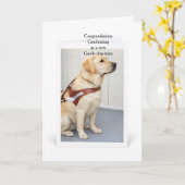 Carte Équipe de chien guide jaune diplômé (Fleur jaune)