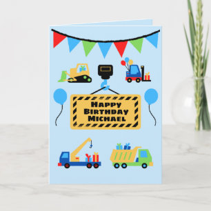 Carte Équipe de construction Mignon Anniversaire personn