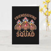 Carte Équipe de course de dinde Friendsgiving drôle corr (Fleur jaune)