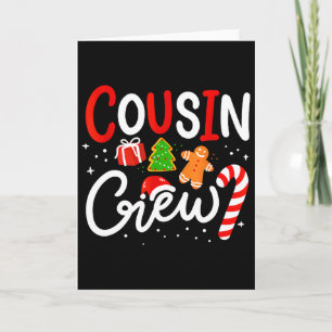 Carte Équipe de cousin de Noël Chapeau de Santa drôle lu