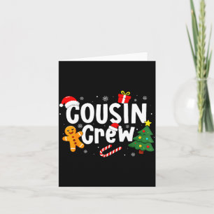 Carte Équipe de cousins rétro Père Noël en pain d'épice