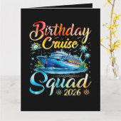 Carte Équipe de croisière d'anniversaire 2026 (Fleur jaune)