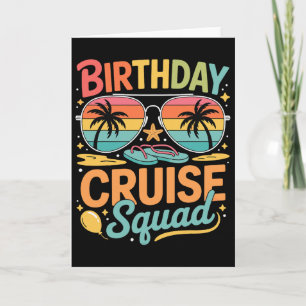 Carte Équipe de croisière d'anniversaire Vacances famili