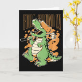 Carte Équipe de devant des enfants T-rex Dinosaure Golfe (Fleur jaune)