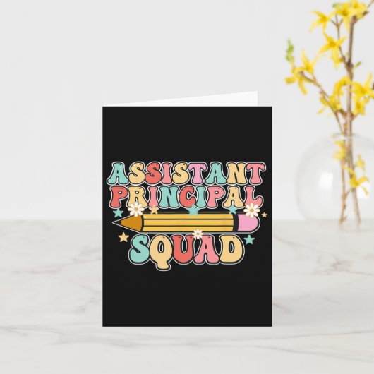 Carte Équipe de direction instantanée de l'école Rétro R (Fleur jaune)