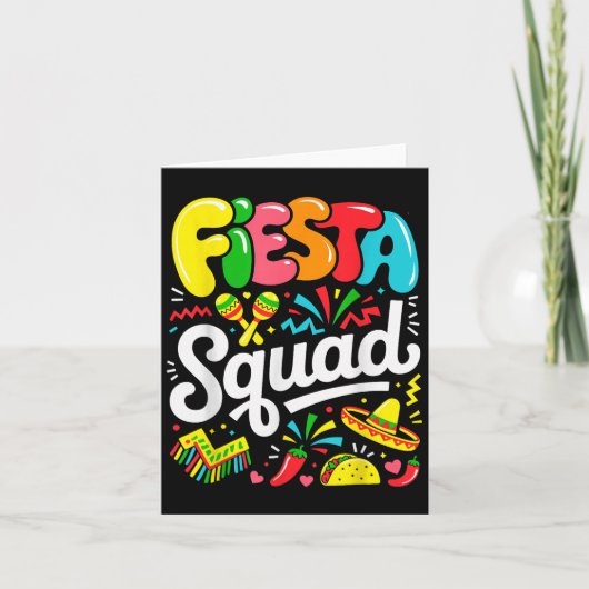 Carte Équipe de fête Cinco De Mayo Faisons la fête Fille (Devant)