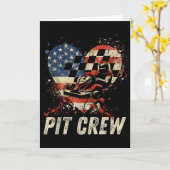 Carte Équipe de fosse Drapeau américain à damier de cour (Fleur jaune)