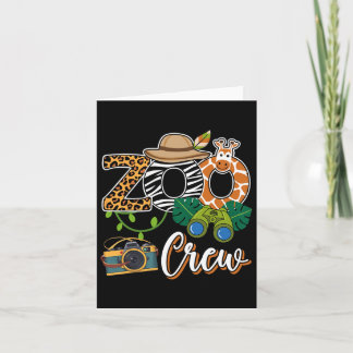 Carte Équipe de girafe de zoo Safari Animal Gardien de z