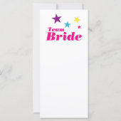 Carte Équipe de la mariée (Dos)