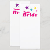 Carte Équipe de la mariée (Devant / Derrière)