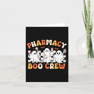 Carte Équipe de la pharmacie rétro Boo Pharmacien fantôm