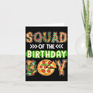 Carte Équipe de l'anniversaire du garçon amateur de pizz