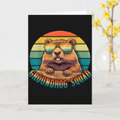 Carte Équipe de marmotte rétro Joyeuse journée de la mar (Fleur jaune)