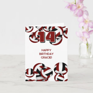 Carte équipe de maroon noir couleurs volleyball heureux