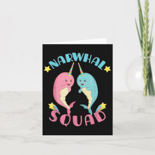 Carte Équipe de narvals mignonne narvals kawaii narval