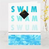 Carte Équipe de natation Swimmer Graduation (Fleur jaune)