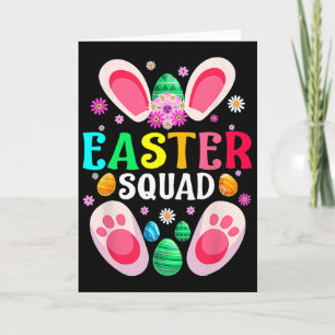 Carte Équipe de Pâques Famille assortie Lapin de jour de