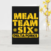Carte Équipe de repas Six Delta Forks  (Fleur jaune)