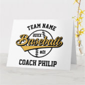 Carte Équipe de retraite de l'entraîneur de baseball Mam (Fleur jaune)