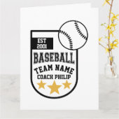 Carte Équipe de retraite des entraîneurs de baseball fin (Fleur jaune)