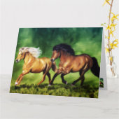 Carte Équipe de rêve - Chevaux islandais (Fleur jaune)