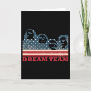 Carte Équipe de rêve du Mont Rushmore Drapeau patriotiqu