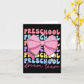 Carte Équipe De Rêve Préscolaire Professeur Bow Retour À (Fleur jaune)