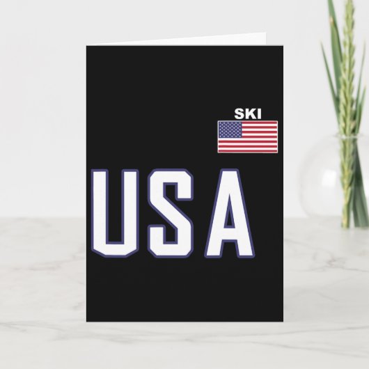 Carte Équipe de ski Drapeau Usa Équipement de ski cool p (Devant)