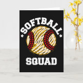 Carte Équipe de softball Distressed Vintage Drôle Softba (Fleur jaune)