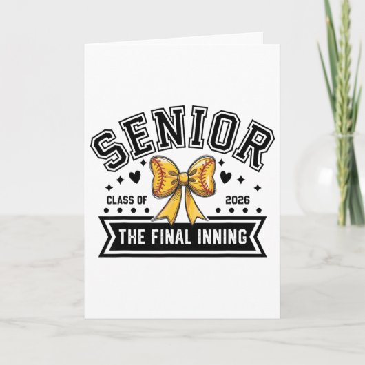 Carte Équipe de softball senior de 2026 Soirée senior de (Devant)