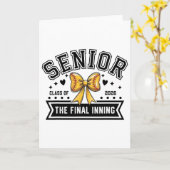 Carte Équipe de softball senior de 2026 Soirée senior de (Fleur jaune)