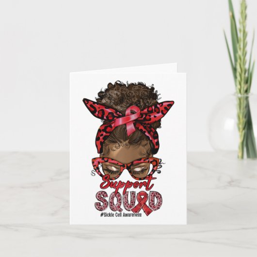 Carte Équipe de soutien Afro Messy Bun Leopard Sickle Ce (Devant)