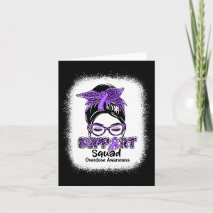Carte Équipe de soutien Nœud désordonné Ruban violet Sur