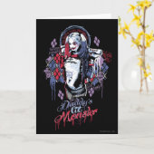 Carte Équipe de suicide | Harley Quinn Graffiti encré (Fleur jaune)