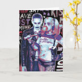 Carte Équipe de suicide | Joker & Harley Typographie Pho (Fleur jaune)