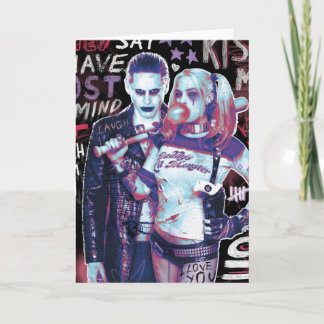 Carte Équipe de suicide | Joker & Harley Typographie Pho
