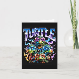 Carte Équipe de Tortues Mignonnes Éclair Électrique Hall