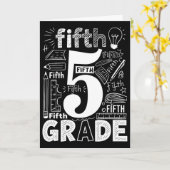 Carte Équipe de typographie 5e année Enseignant de cinqu (Fleur jaune)