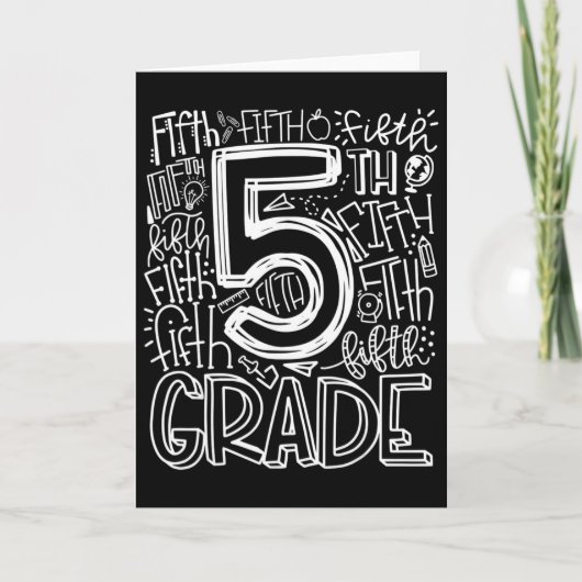 Carte Équipe de typographie 5e année Enseignant de cinqu (Devant)