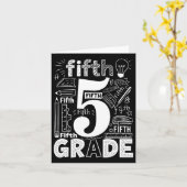 Carte Équipe de typographie 5e année Professeur de cinqu (Fleur jaune)