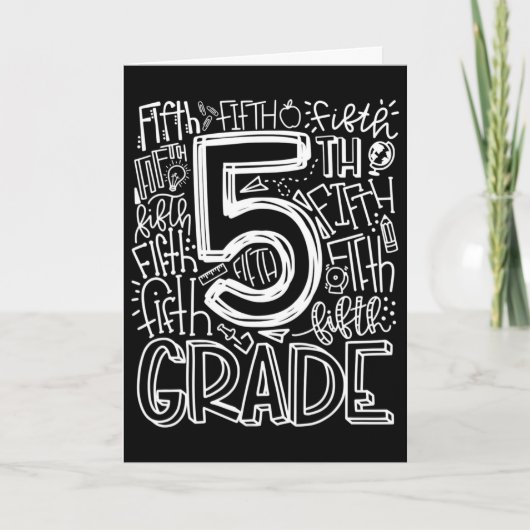 Carte Équipe de typographie de 5e année Enseignant de ci (Devant)