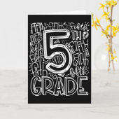 Carte Équipe de typographie de 5e année Enseignant de ci (Fleur jaune)