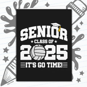 Carte Équipe de volleyball Classe 2025 Graduation Senior