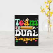 Carte Équipe d'enseignants en langue double équipe de re (Fleur jaune)