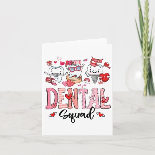 Carte Équipe dentaire mignonne Joyeuse Saint-Valentin  (Devant)