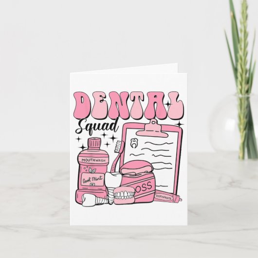 Carte Équipe Dentaire Rétro Saint-Valentin Équipe Dentai (Devant)