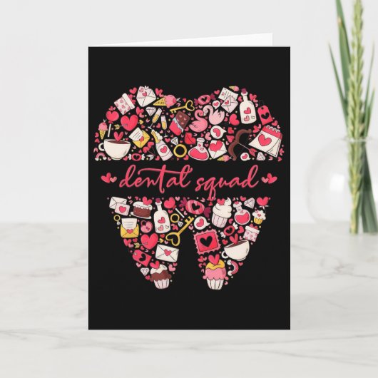 Carte Équipe dentaire Saint-Valentin Équipe de soins den (Devant)