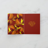 Carte équipe d'or maroon couleurs basketballs anniversai (Intérieur)