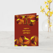 Carte équipe d'or maroon couleurs basketballs anniversai (Fleur jaune)